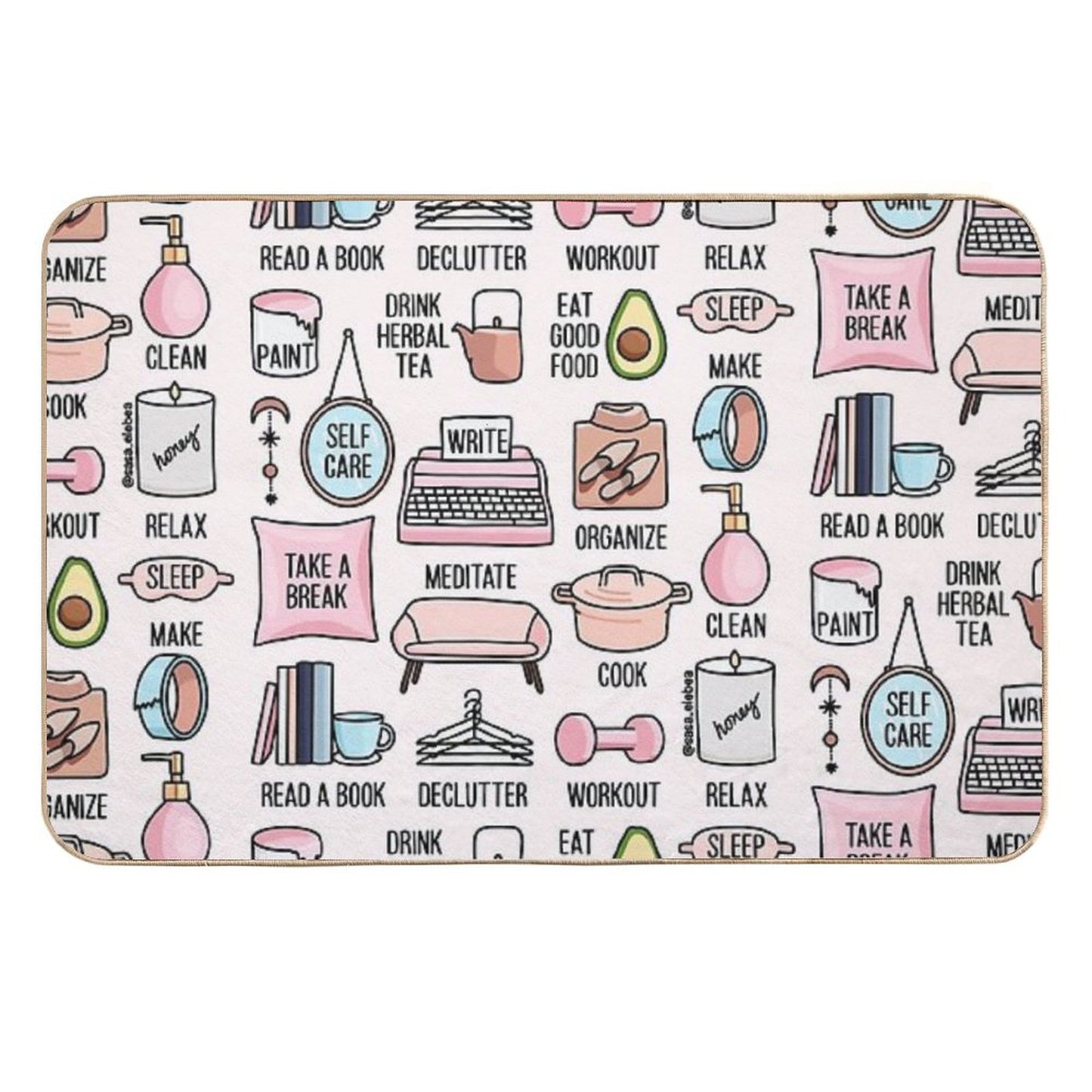 Keep It Positive by Sasa Elebea Stain-Proof Bath Mat