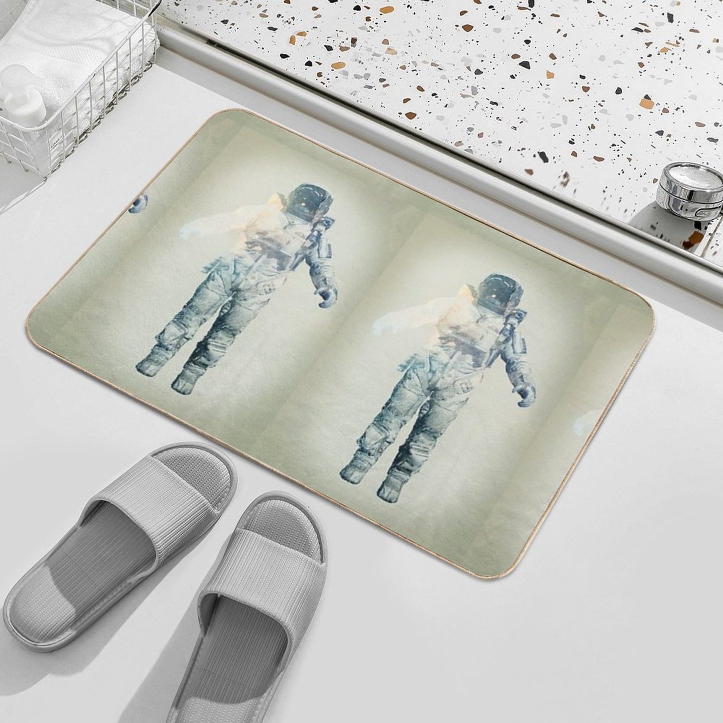 Astroscape - Astronaut Double Exposure Toxin-Free Bath Mat