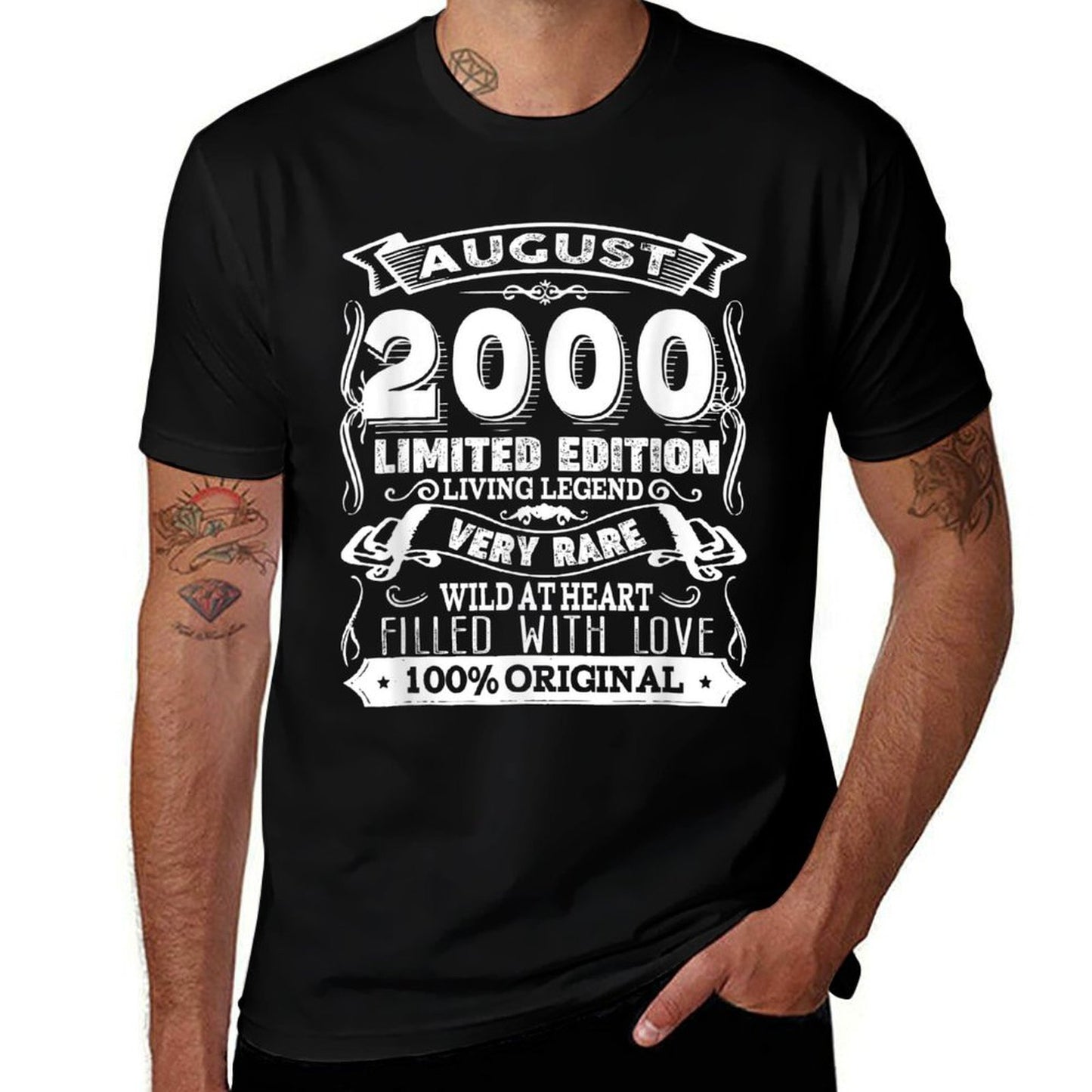 Vintage August 2000 21st Birthday Heathered Texture T-Shirt