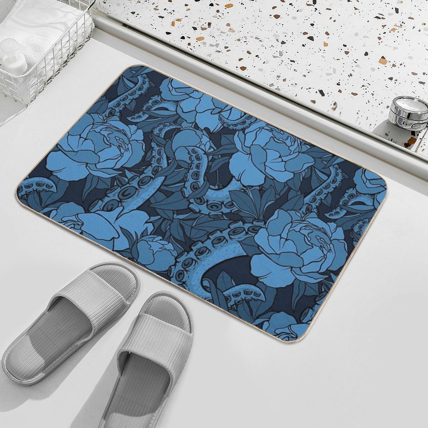 Blue Peony Dreamscape Odorless Bath Mat