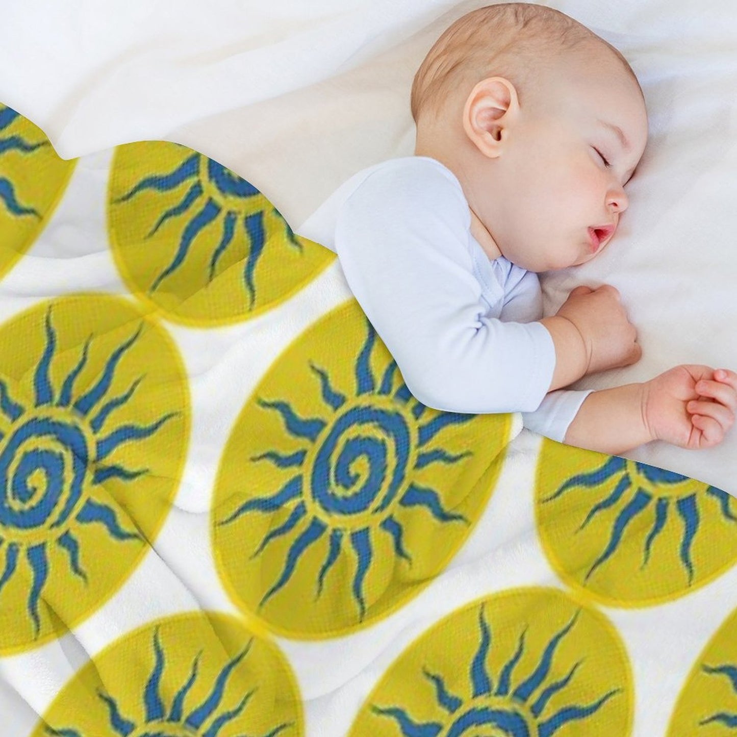 Blue Sun Spiral Boho Aesthetic Easy Care Throw Blanket