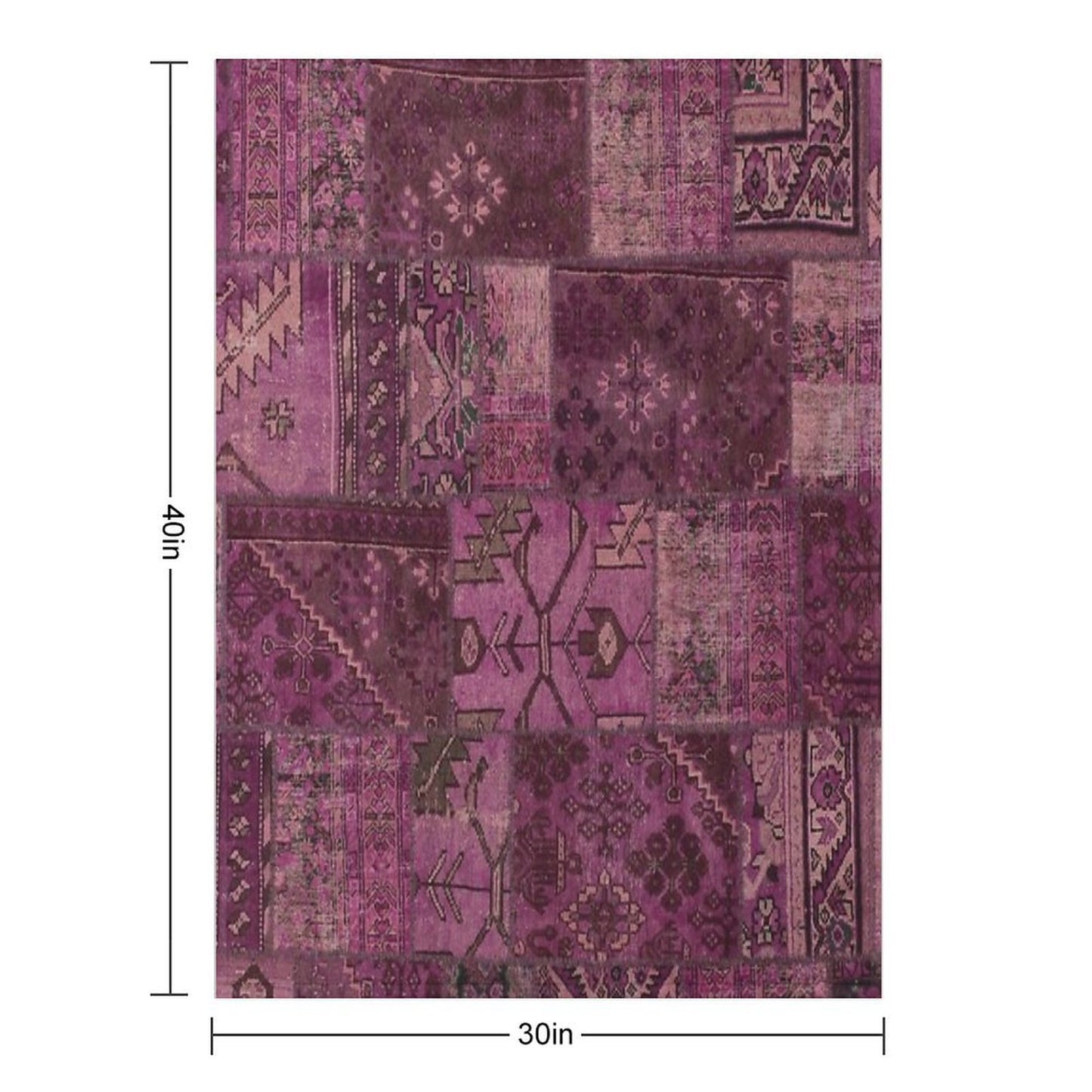 Persian Vintage Vintage Patchwork Red Sustainable Throw Blanket