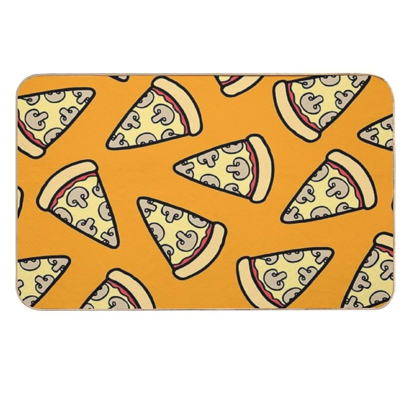 Mushroom Pizza Pattern Dirt-Trapping Bath Mat