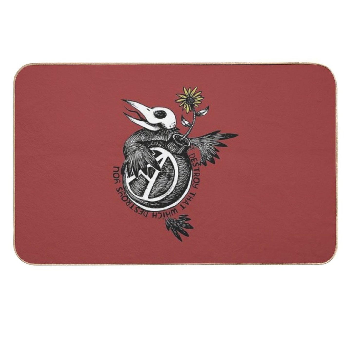 Destroy That Which Destroys You - Anarchist, Radical, Bird Fade-Resistant Bath Mat