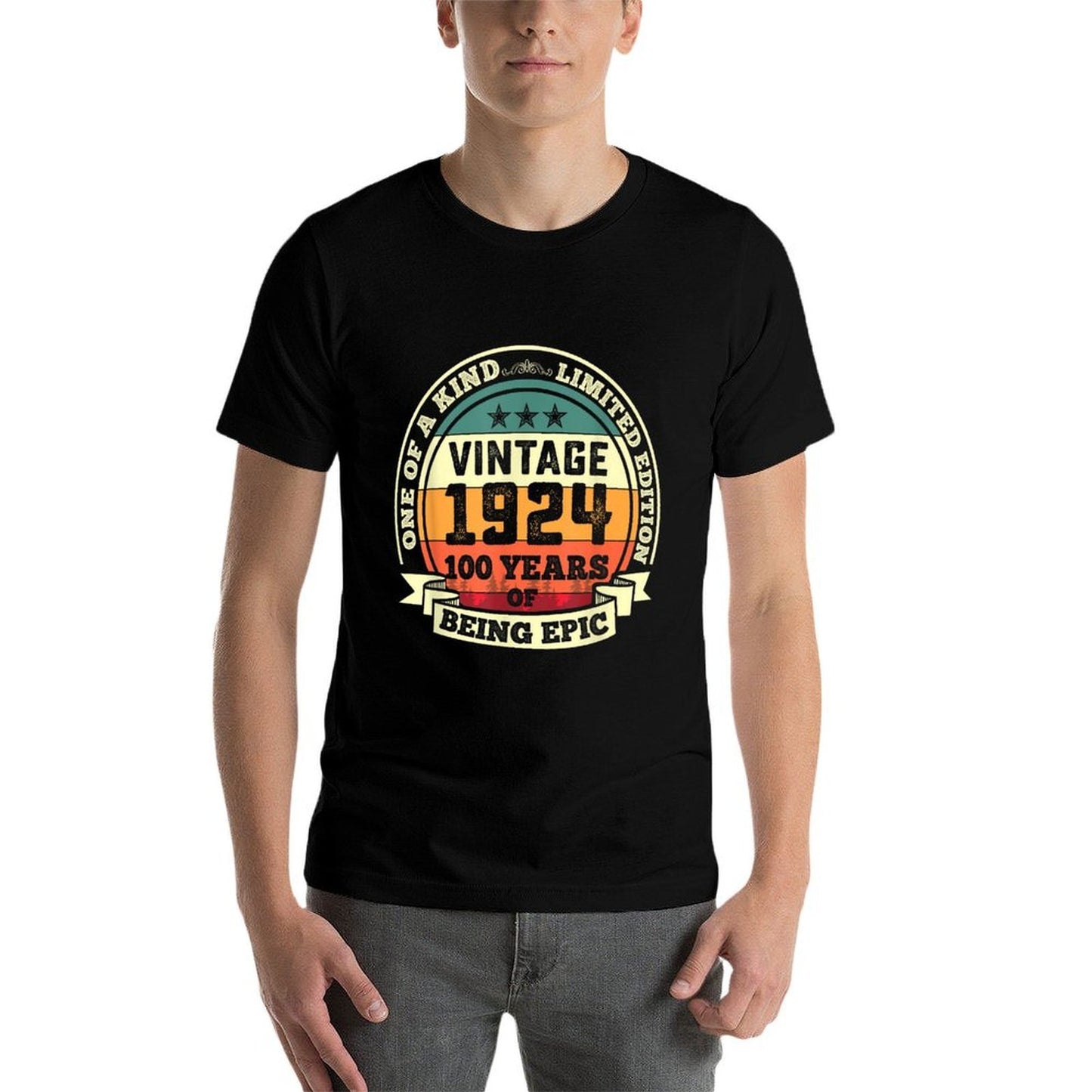 100th Birthday Vintage Retro Epic 1924 100 Yrs Old Stretchy T-Shirt