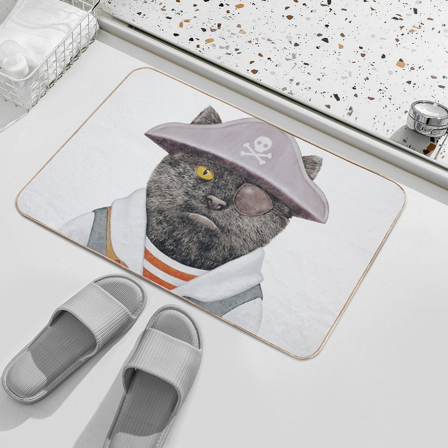Pirate Cat Versatile Bath Mat