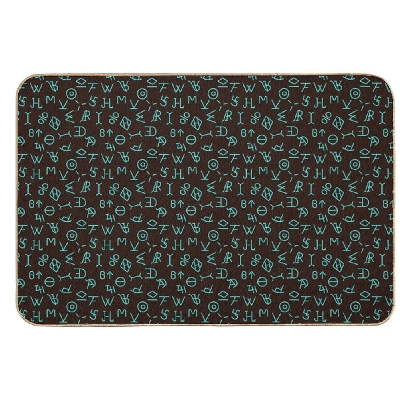 Turquoise Cattle Brands Eco-Friendly Bath Mat