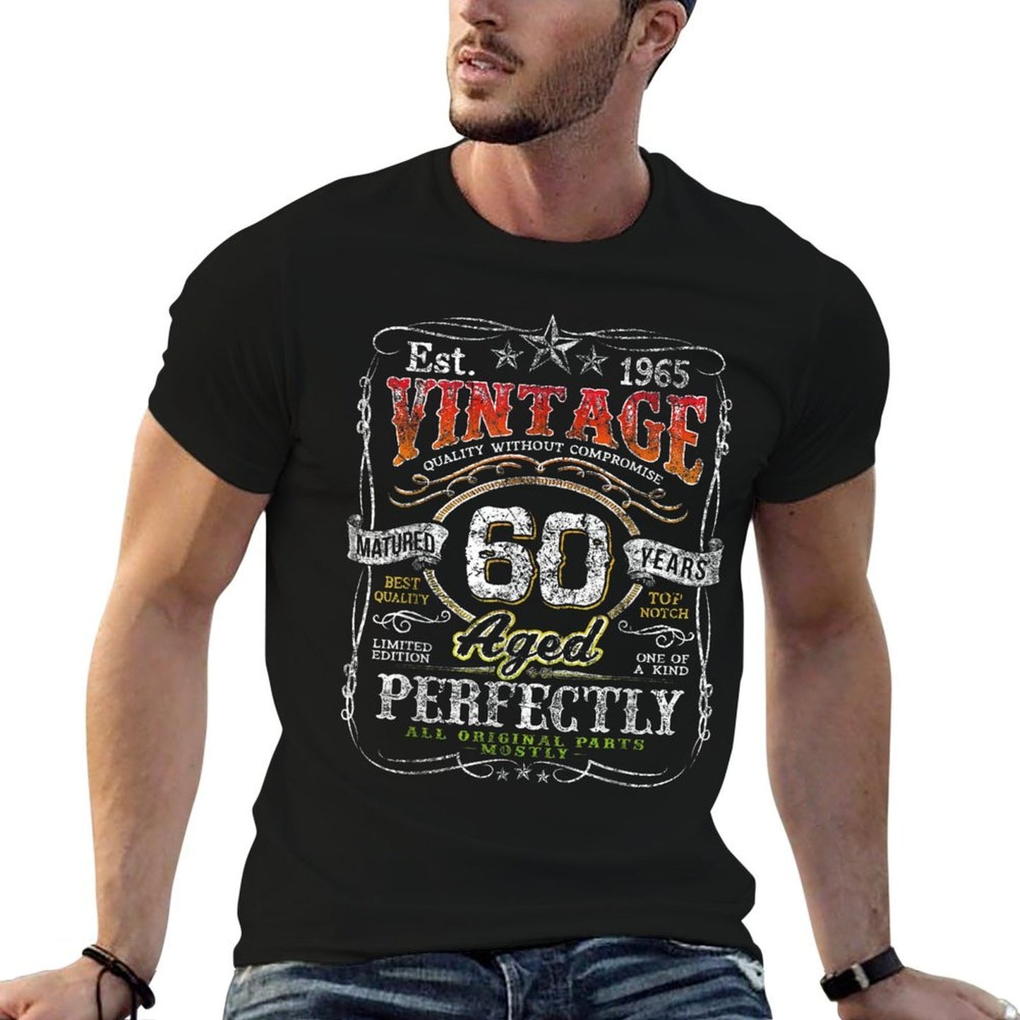 Vintage 1965 Limited Edition 60 Year Old 60th Birthday Graphic-printed T-Shirt