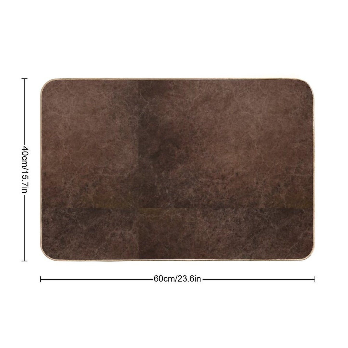 Dark Coffee Grounds Brown Marble Paint Swirl Design Fade-Resistant Bath Mat