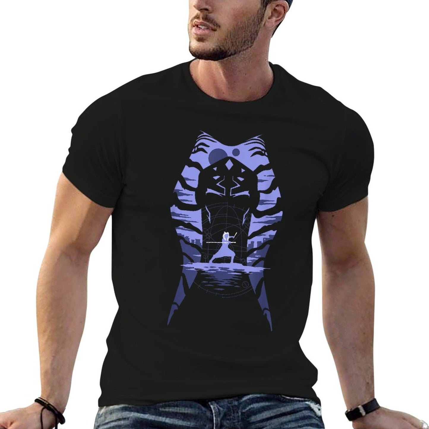 Star Wars Ahsoka Fighting Pose Montral Silhouette Wrinkle-resistant T-Shirt