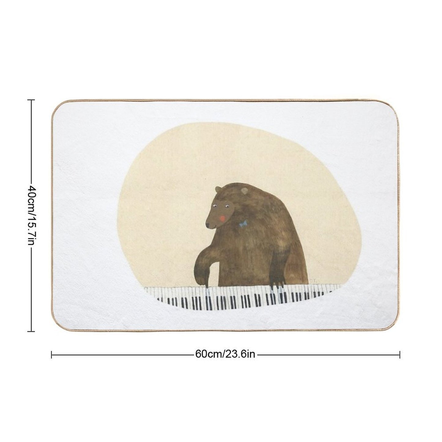 Bear Playing on Piano Dirt-Trapping Bath Mat