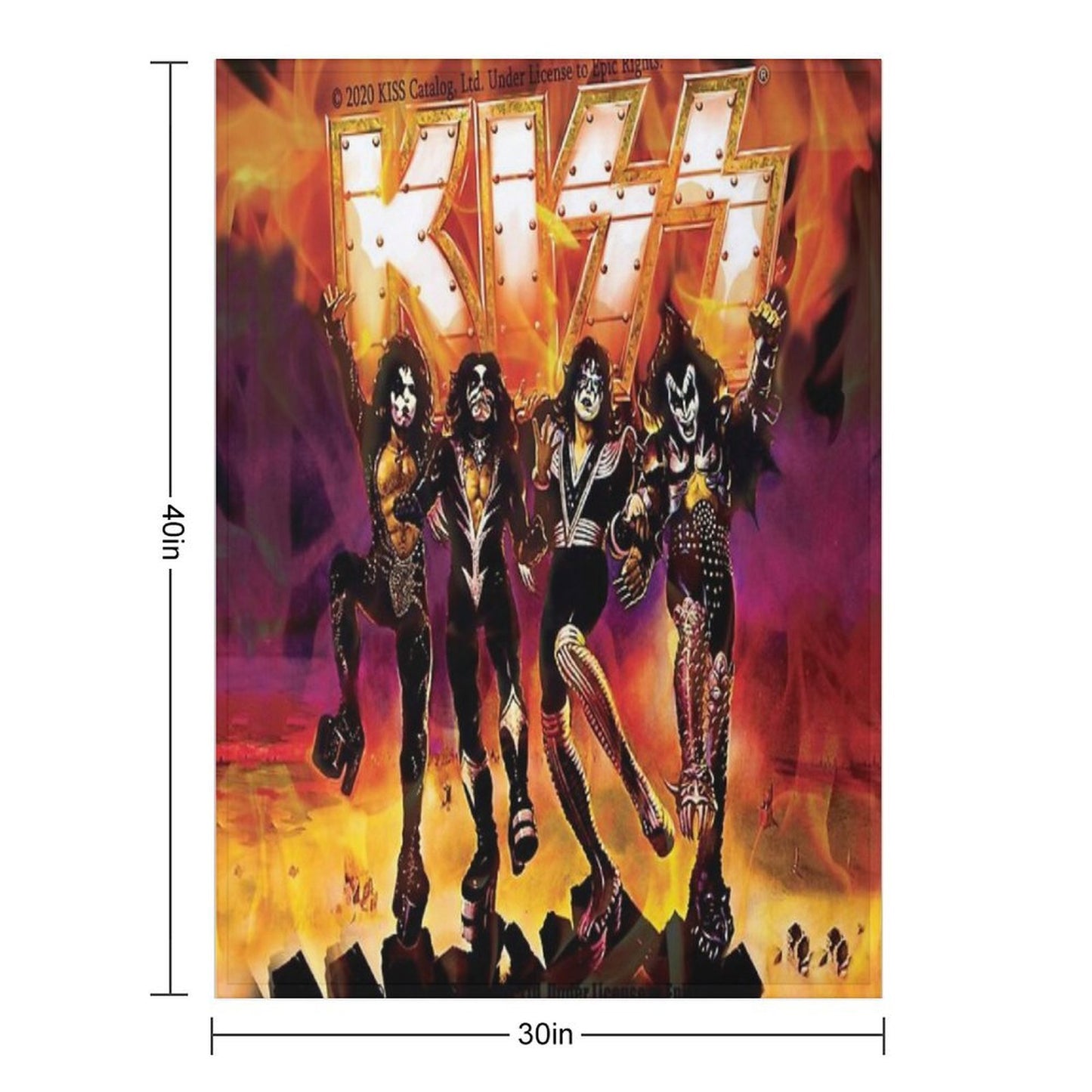 Kiss The Band T Shirt Durable Throw Blanket