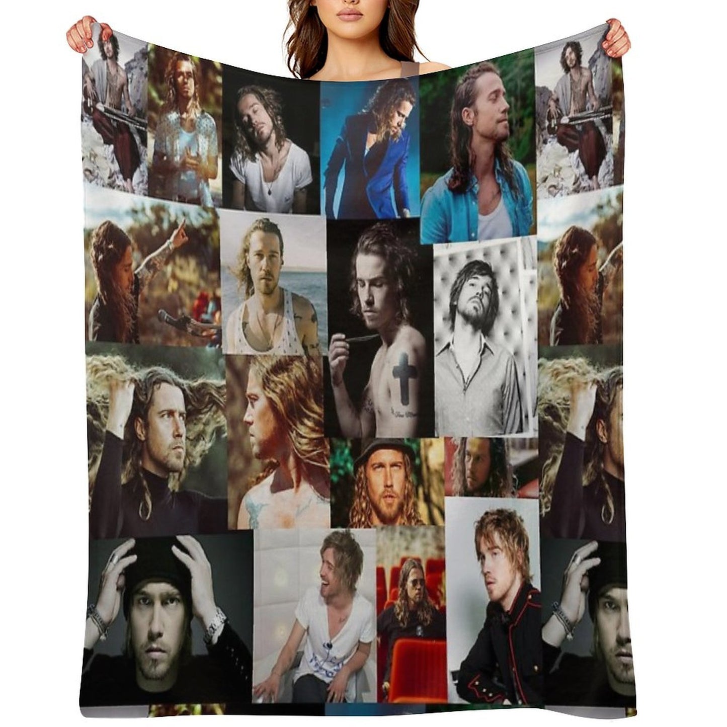 Julien Doré French Singer Collage All-season Throw Blanket