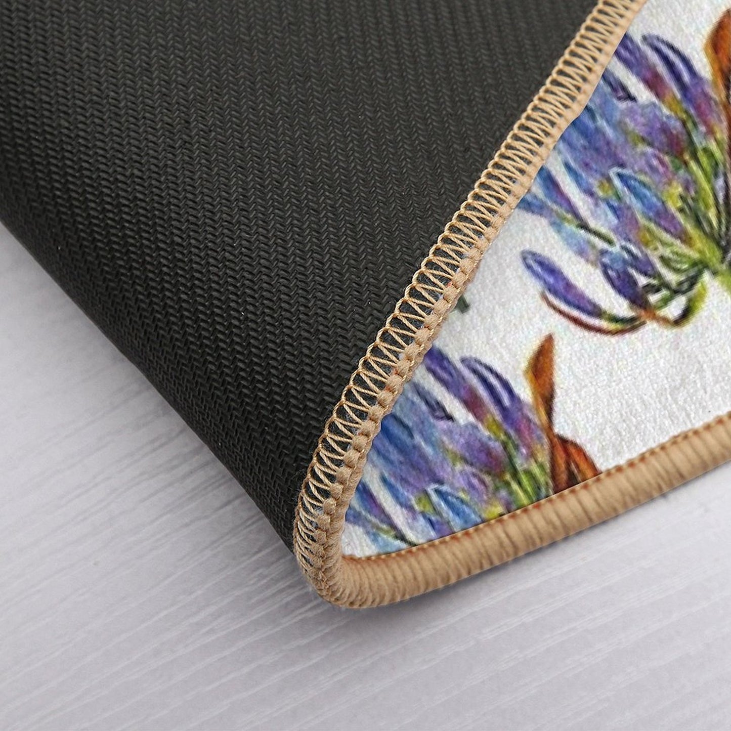 Vibrant Bloom – Purple & Blue Buds Pet-Safe Bath Mat