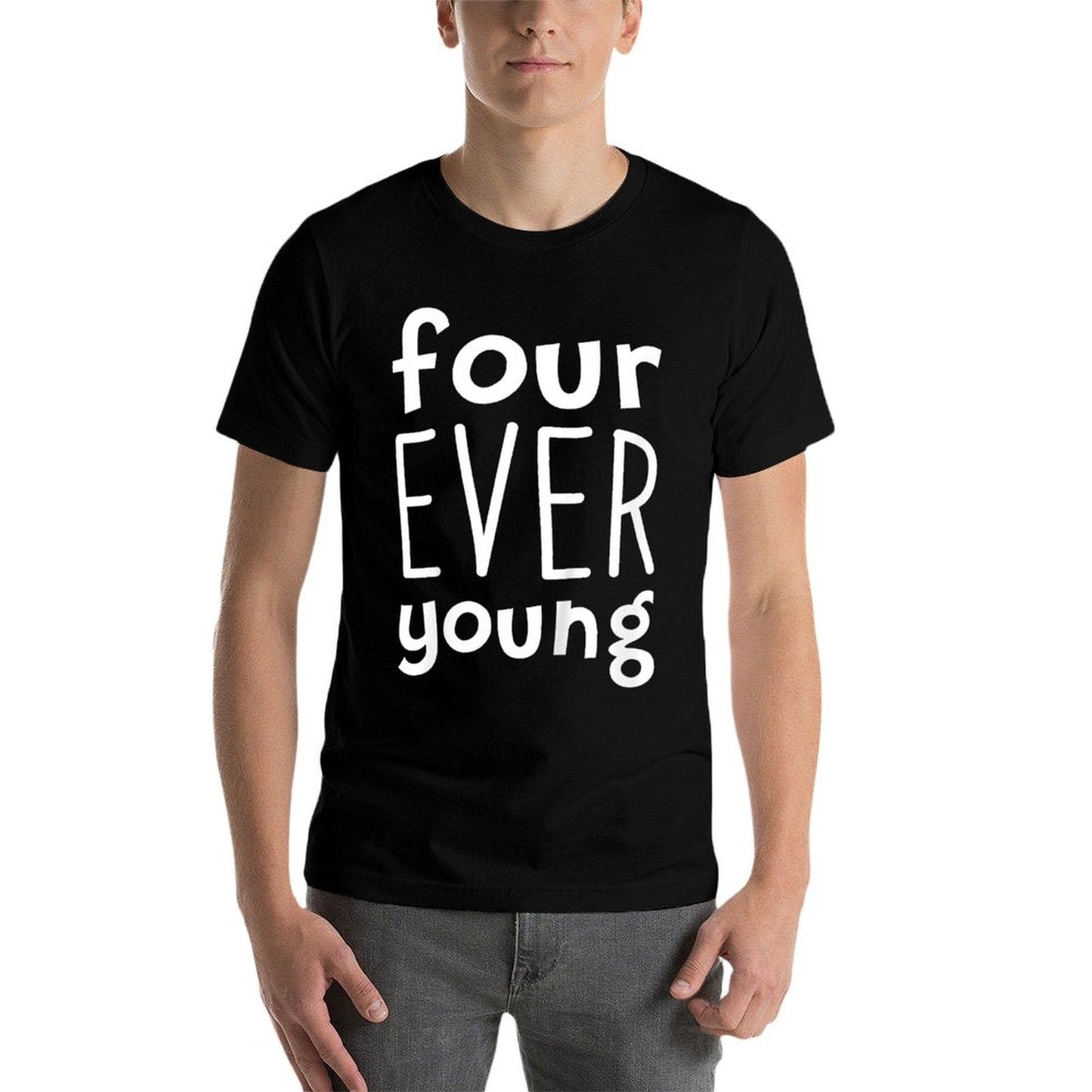 Kids Kids Four Ever Young 4th Birthday Boy Girl 4 Year Old Vintage-inspired T-Shirt
