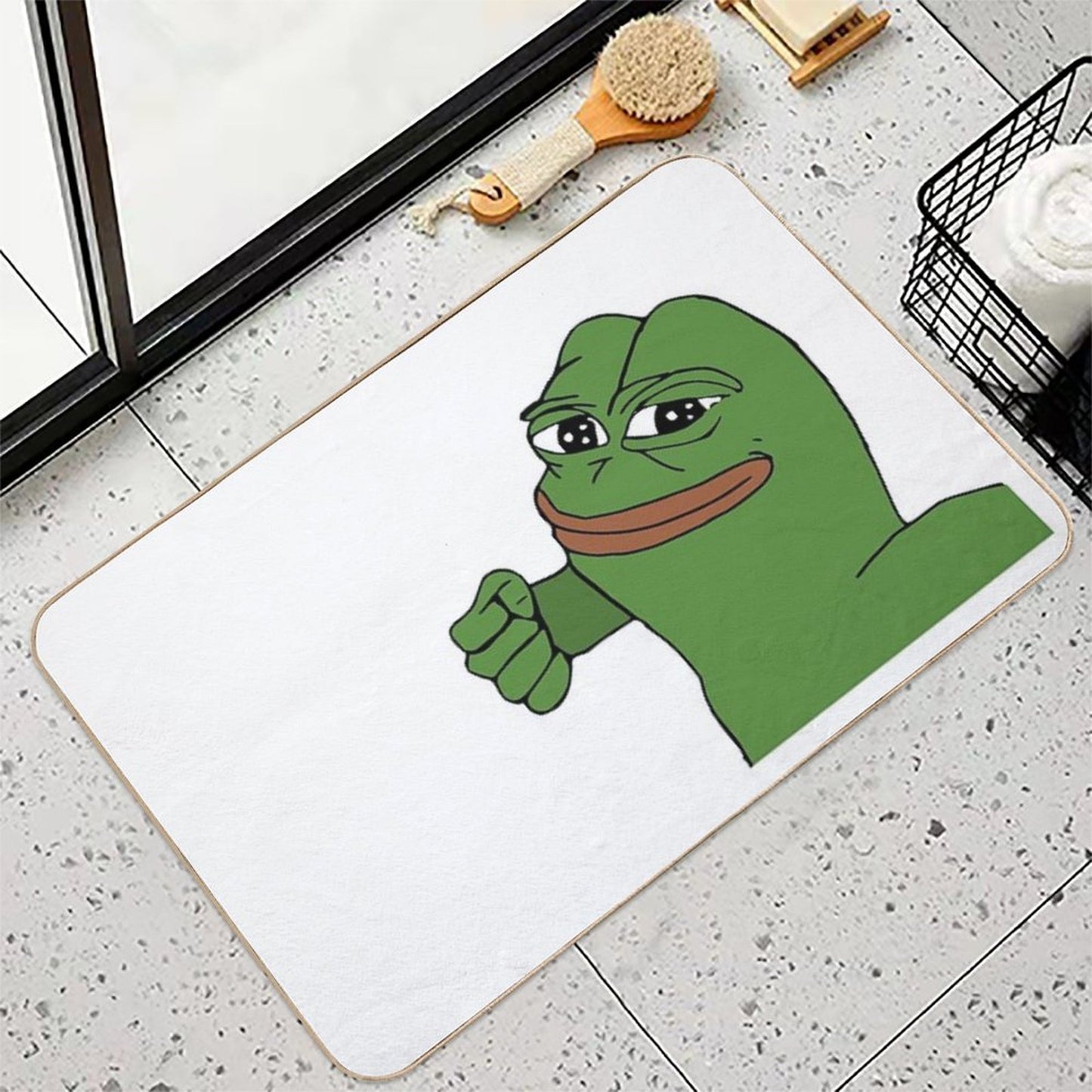 Pepe Punching Meme Anti-Trip Bath Mat