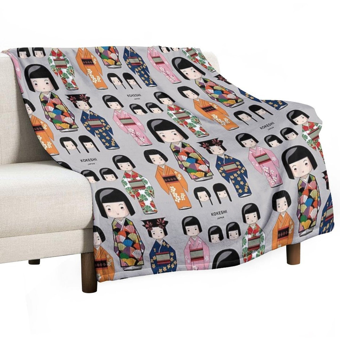 Kokeshi Doll from Japan Durable Throw Blanket