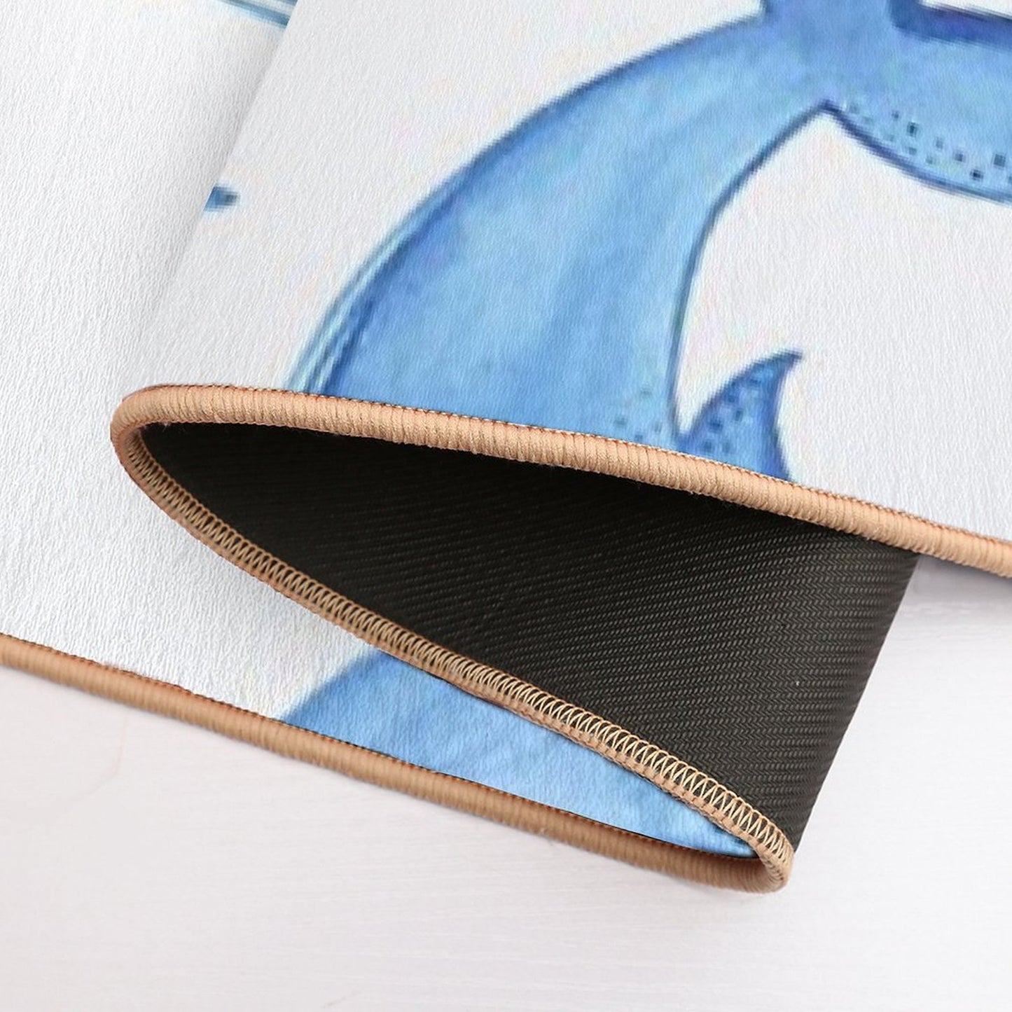 Blue Whales Pattern Dirt-Trapping Bath Mat