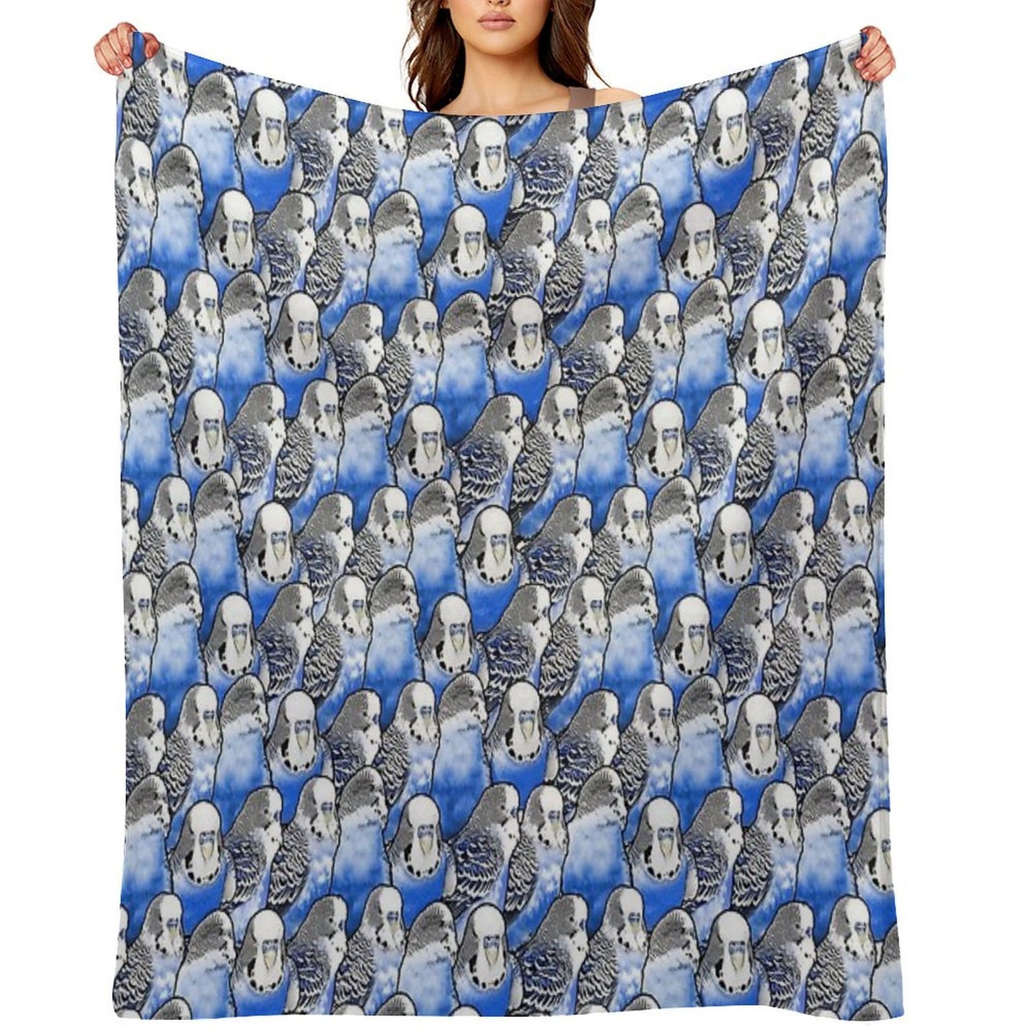 Budgie Blue Pattern All-season Throw Blanket