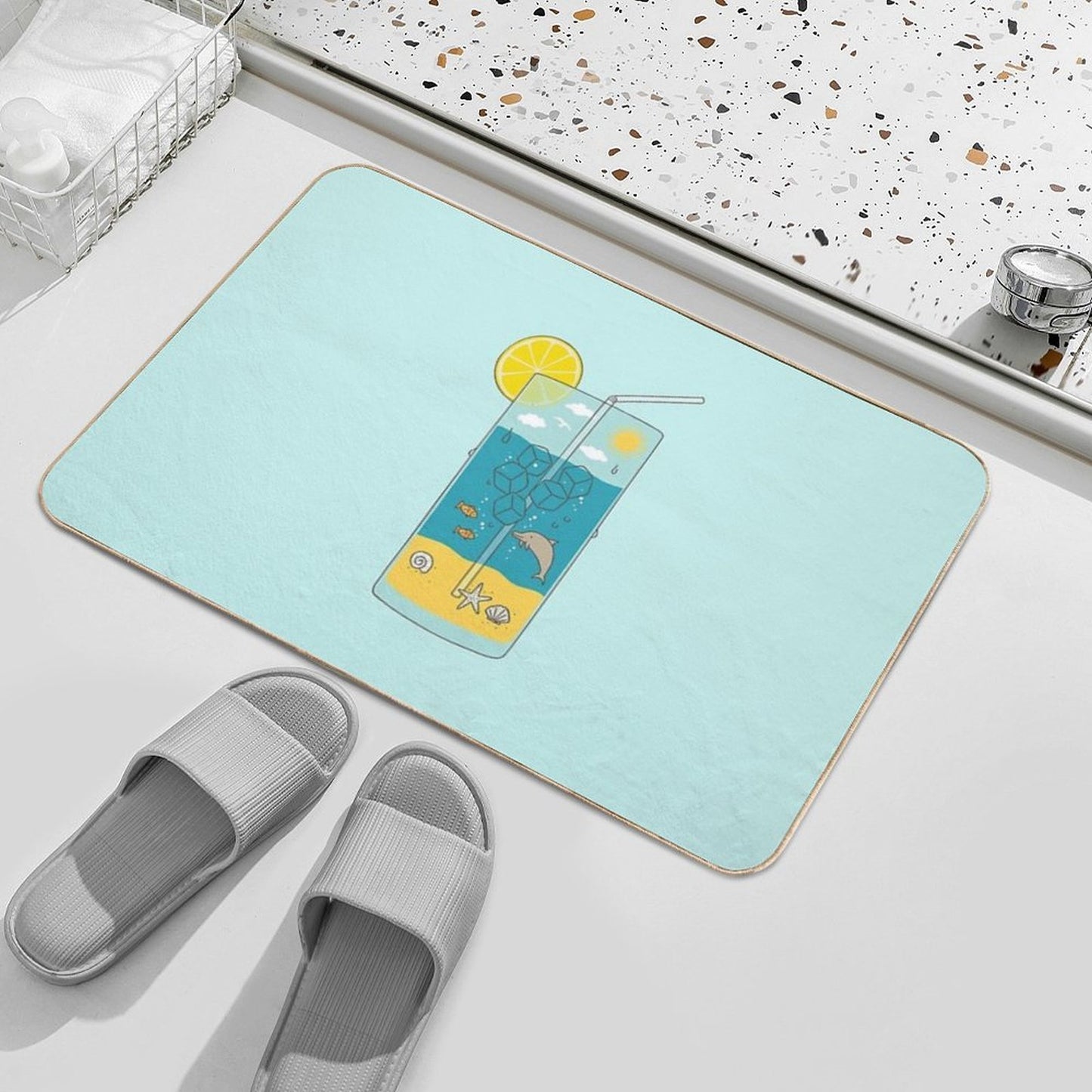 Summer Drink Dirt-Trapping Bath Mat