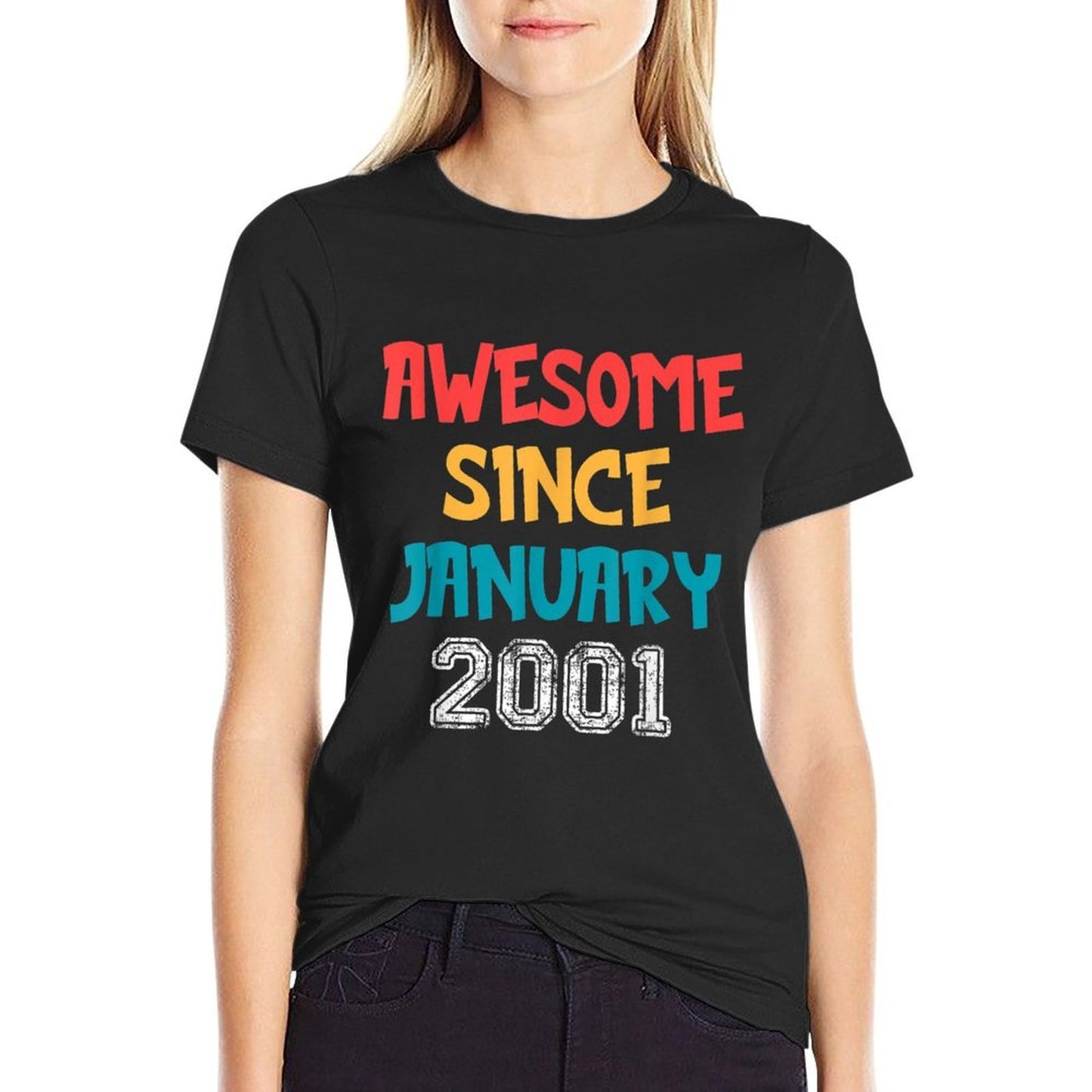 21 Year Old Awesome Since January 2001 21st Birthday Stretchy T-Shirt