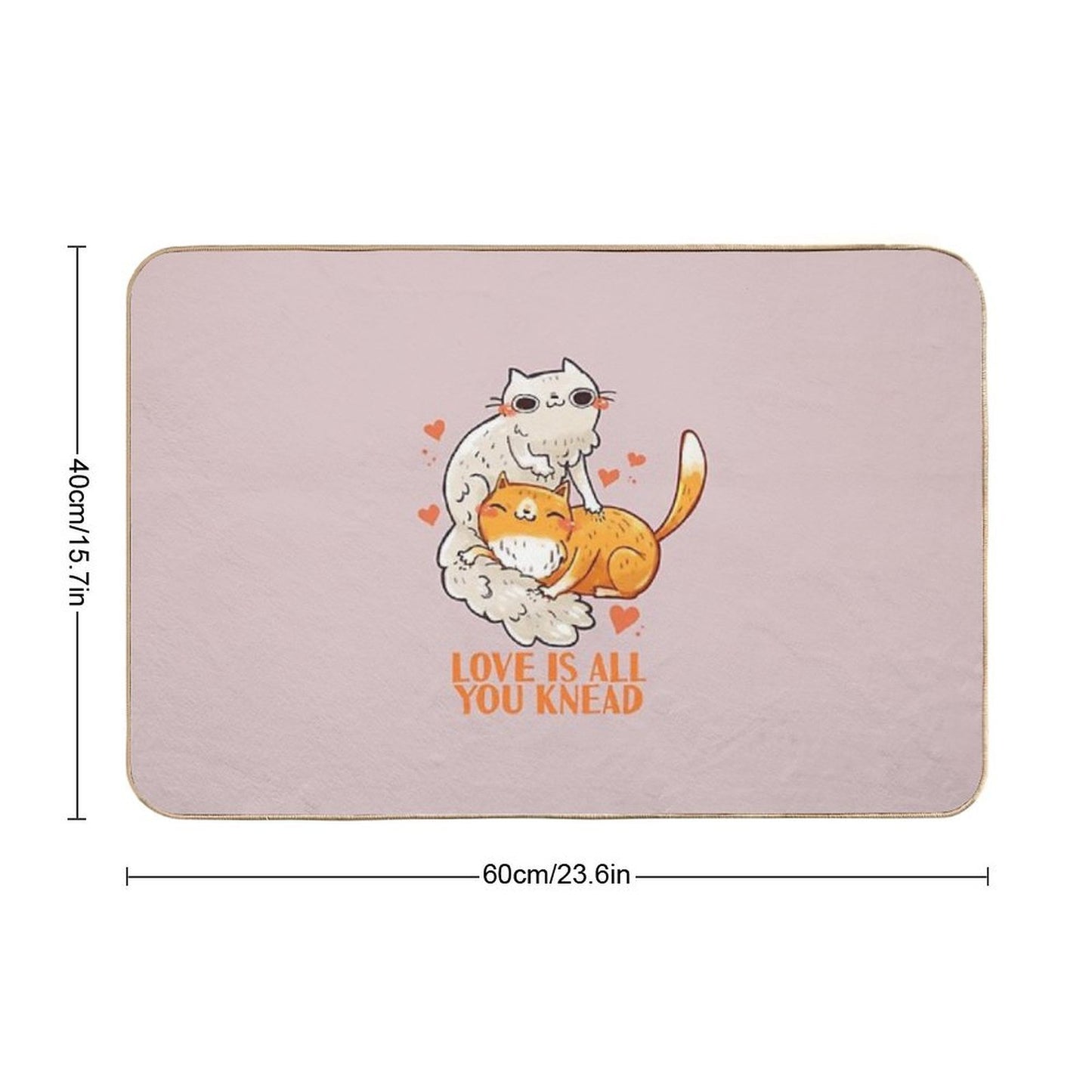 Cute Cats - Love Is All You Knead Fade-Resistant Bath Mat