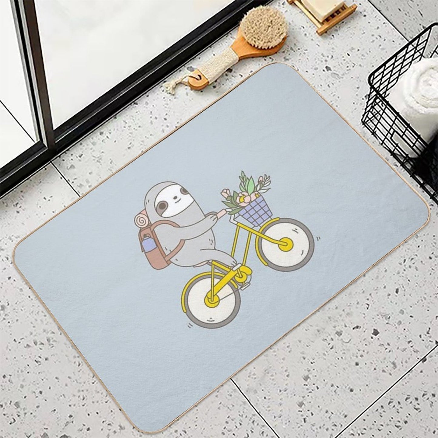 Biking Sloth Anti-Trip Bath Mat