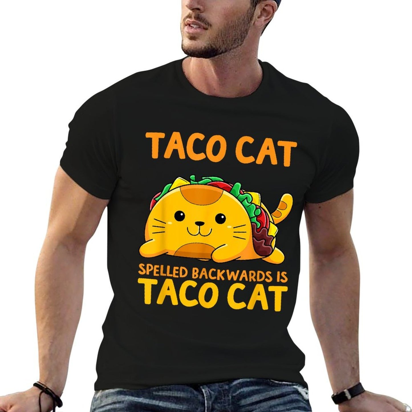 Tacocat Spelled Backwards Taco Cat Cinco De Mayo High-quality Stitching T-Shirt