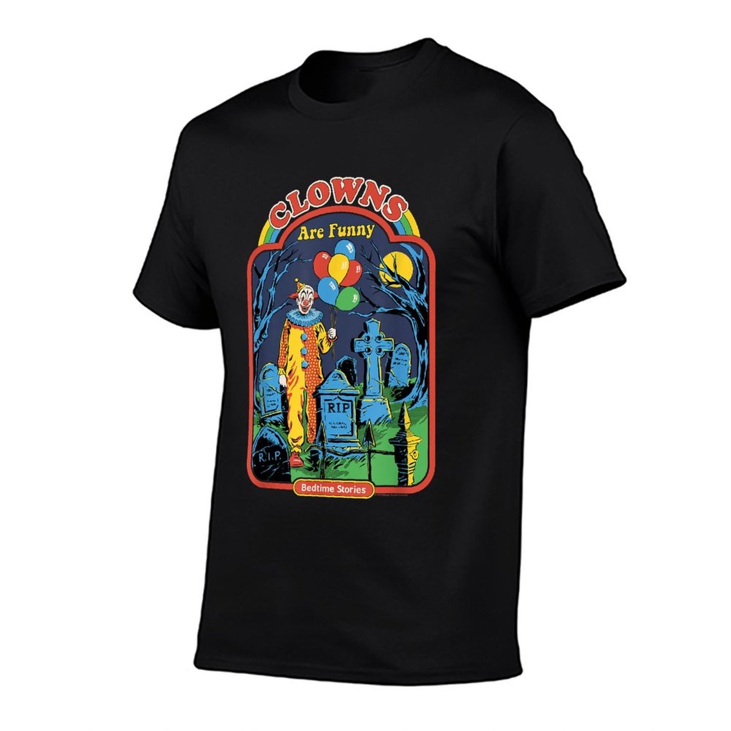 Steven Rhodes Clowns Are Funny Graveyard Retro Dark Humor Fade-proof Color T-Shirt