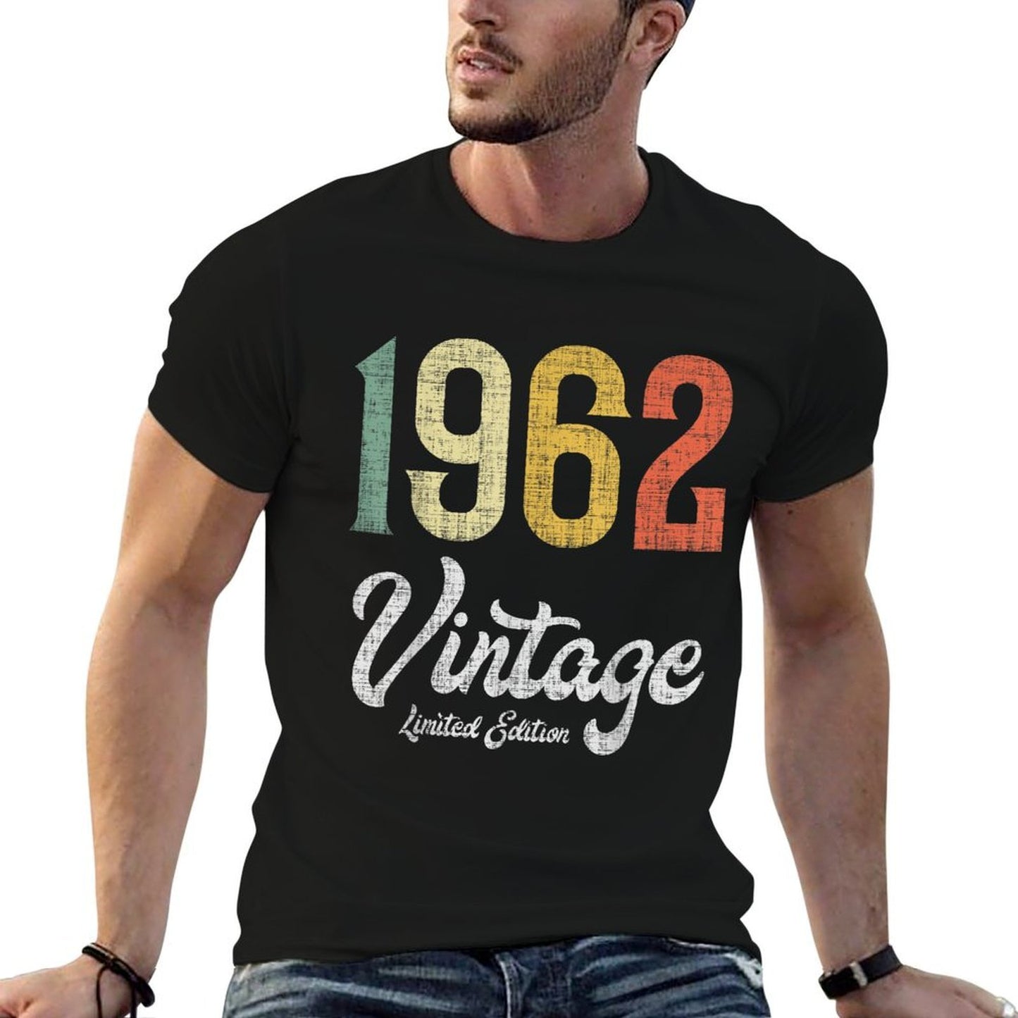 Vintage 1962 Limited Edition 60th Birthday Summer-ready Fabric T-Shirt