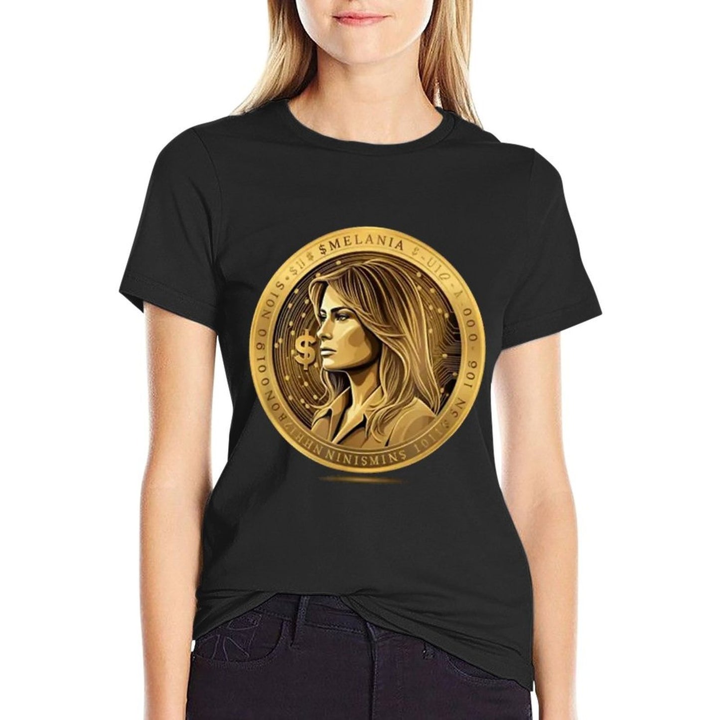 Trump And Melania Currency Launches Meme Coin Trump Crypto Trendy Pattern T-Shirt