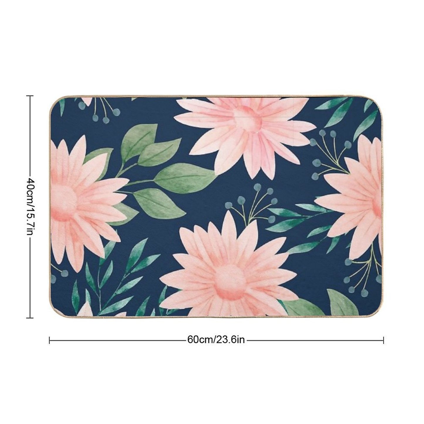 Floral Pattern High-Traffic Bath Mat