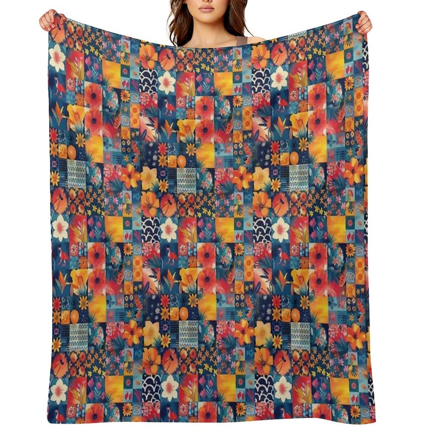Summer Patchwork Comfort Throw Blanket