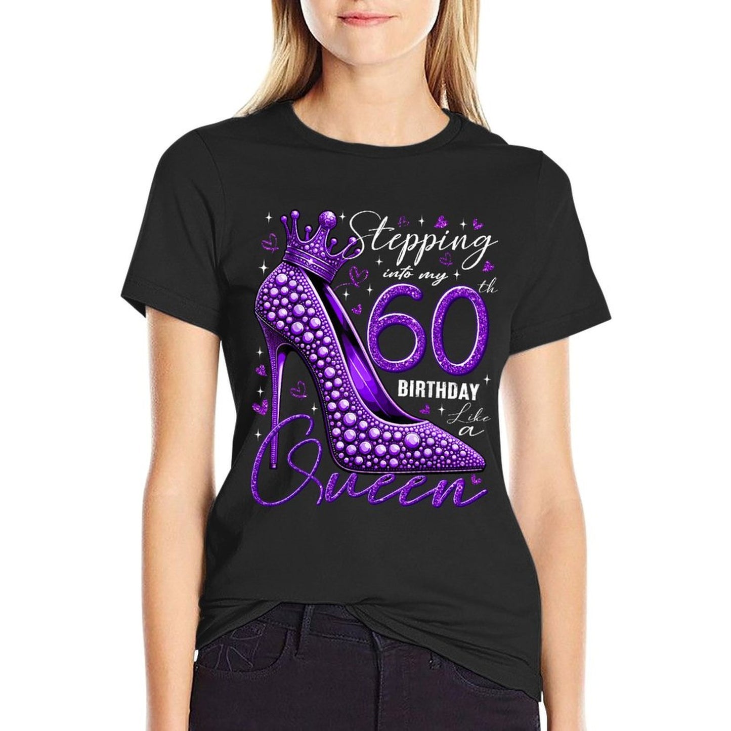 60 Year Old Gifts High Heels Stepping Into My 60th Birthday Comfortable T-Shirt