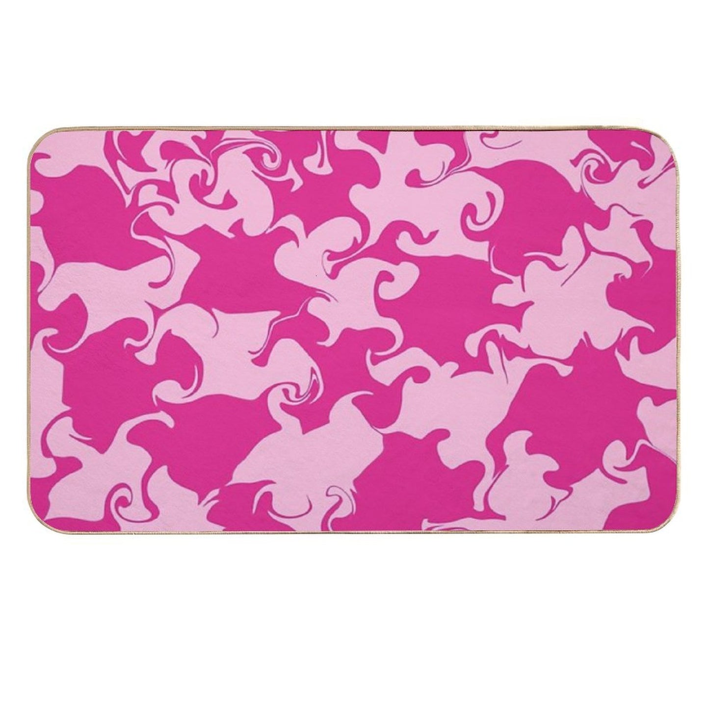 Pink Psycheledic Whirl – Fluid Organic Pattern Easy Maintenance Bath Mat