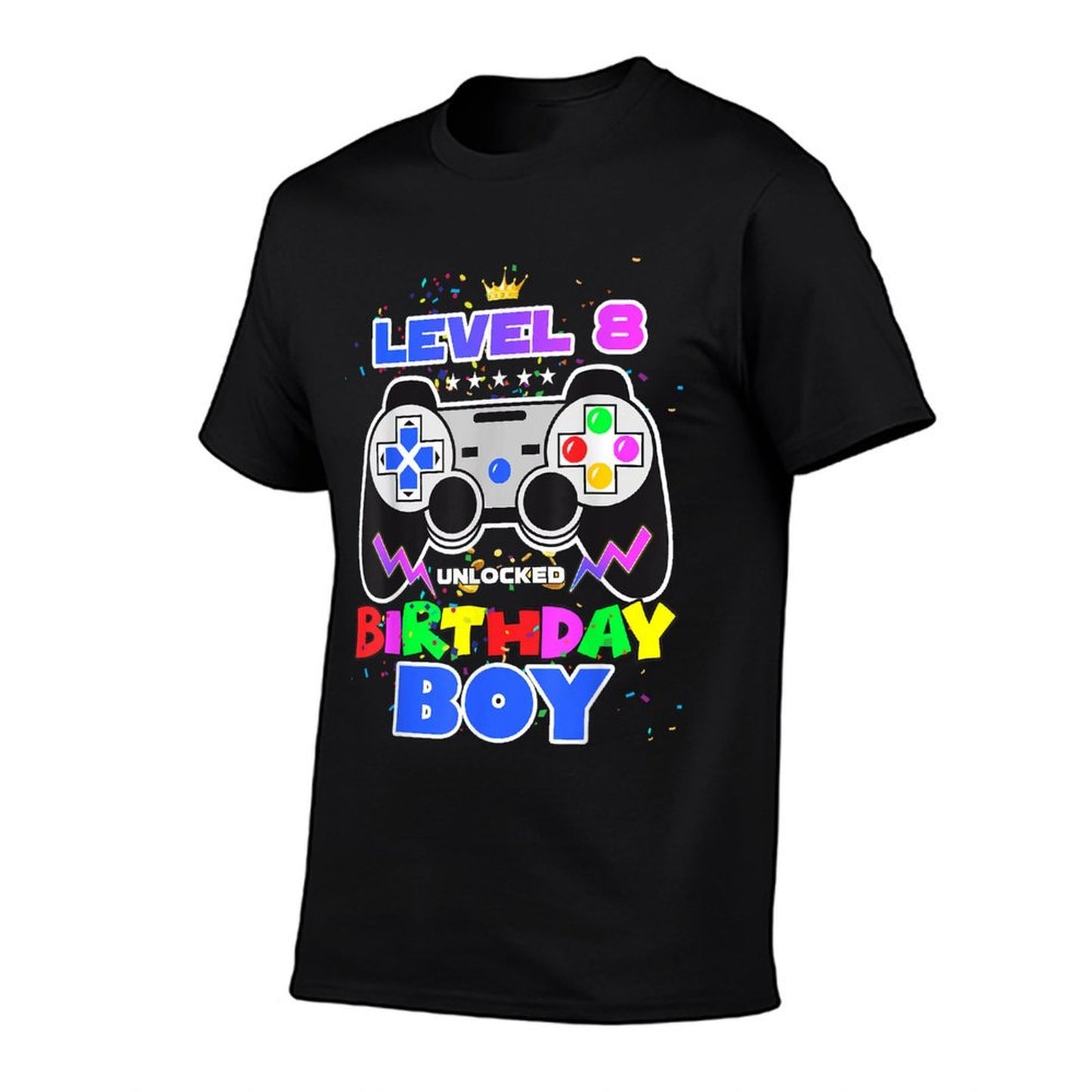 Level 8 Unlocked Birthday Boy Video Game 8th Birthday Gamer Heathered Texture T-Shirt