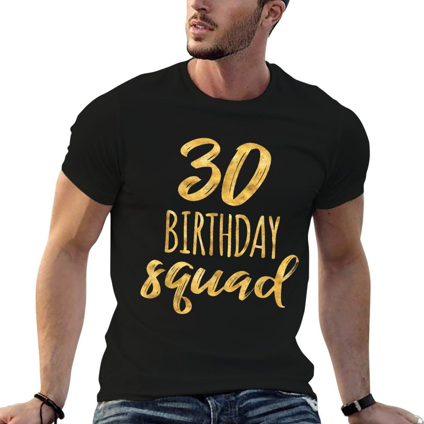 30th Birthday for Group, 30 Birthday Squad Heathered Texture T-Shirt
