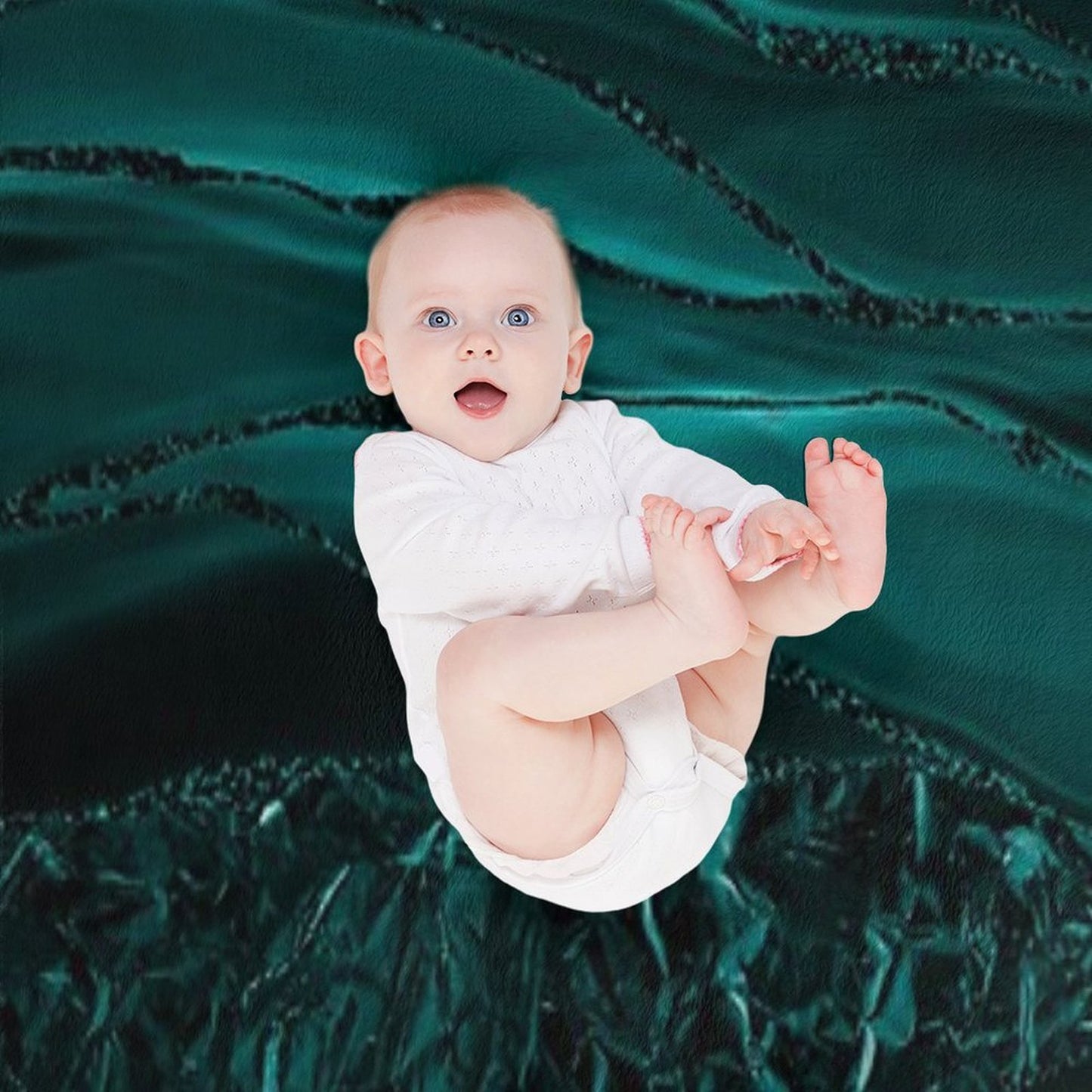 Emerald Green Glamour Marble Faux And Agate Landscapes All-season Throw Blanket