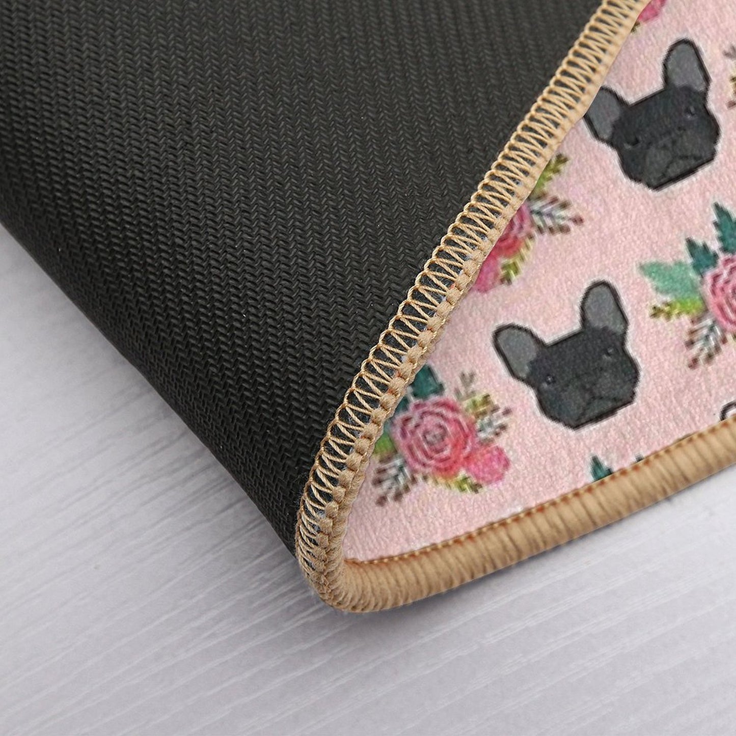 French Bulldog Faces Pattern Pink Cute Dogs Rapid-Drying Bath Mat