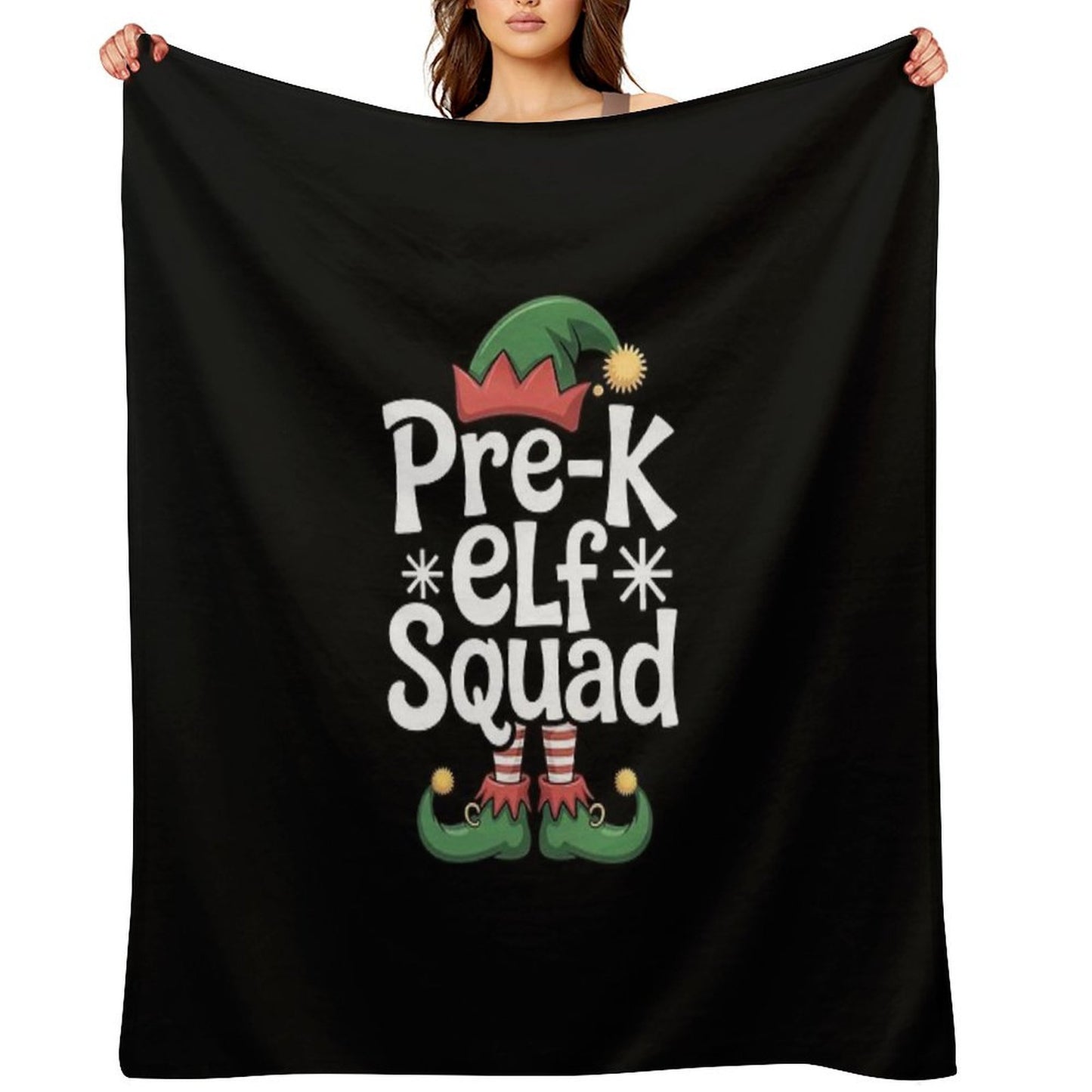 Pre-K Elf Squad Teacher Student Christmas Gift Versatility Throw Blanket