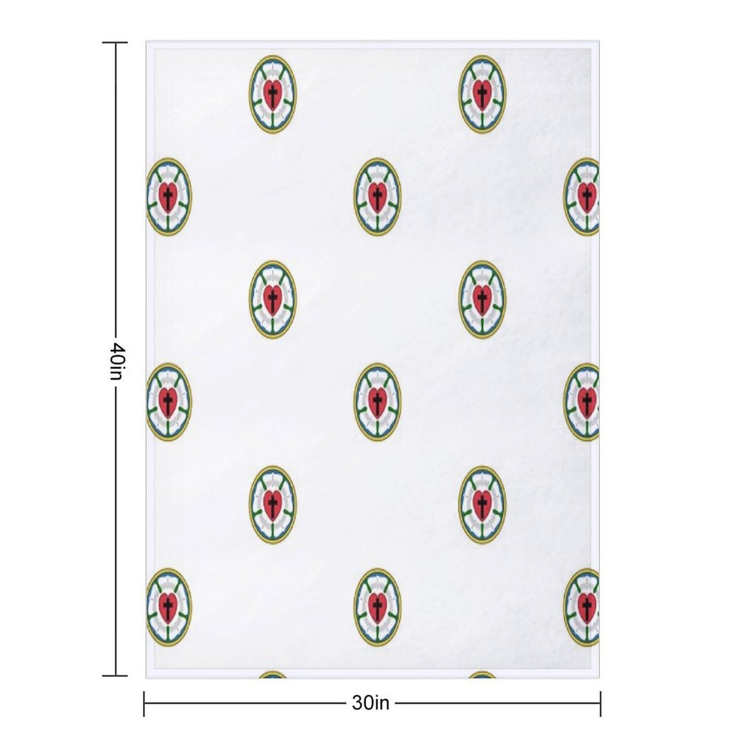 Lutheran Church Rose Heart Cross Logo Gift-ready Throw Blanket