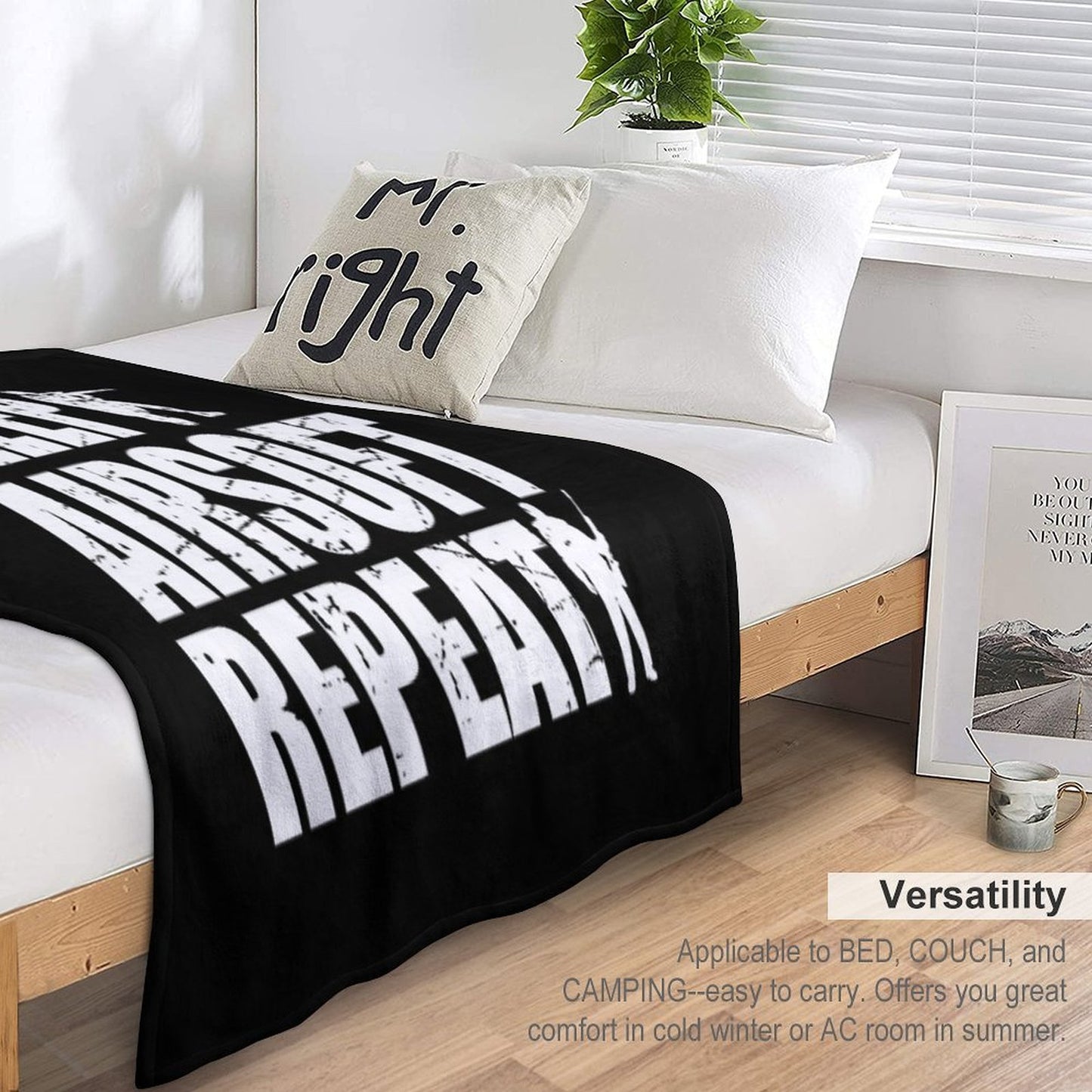 Eat Sleep Airsoft Repeat Eco-conscious Throw Blanket