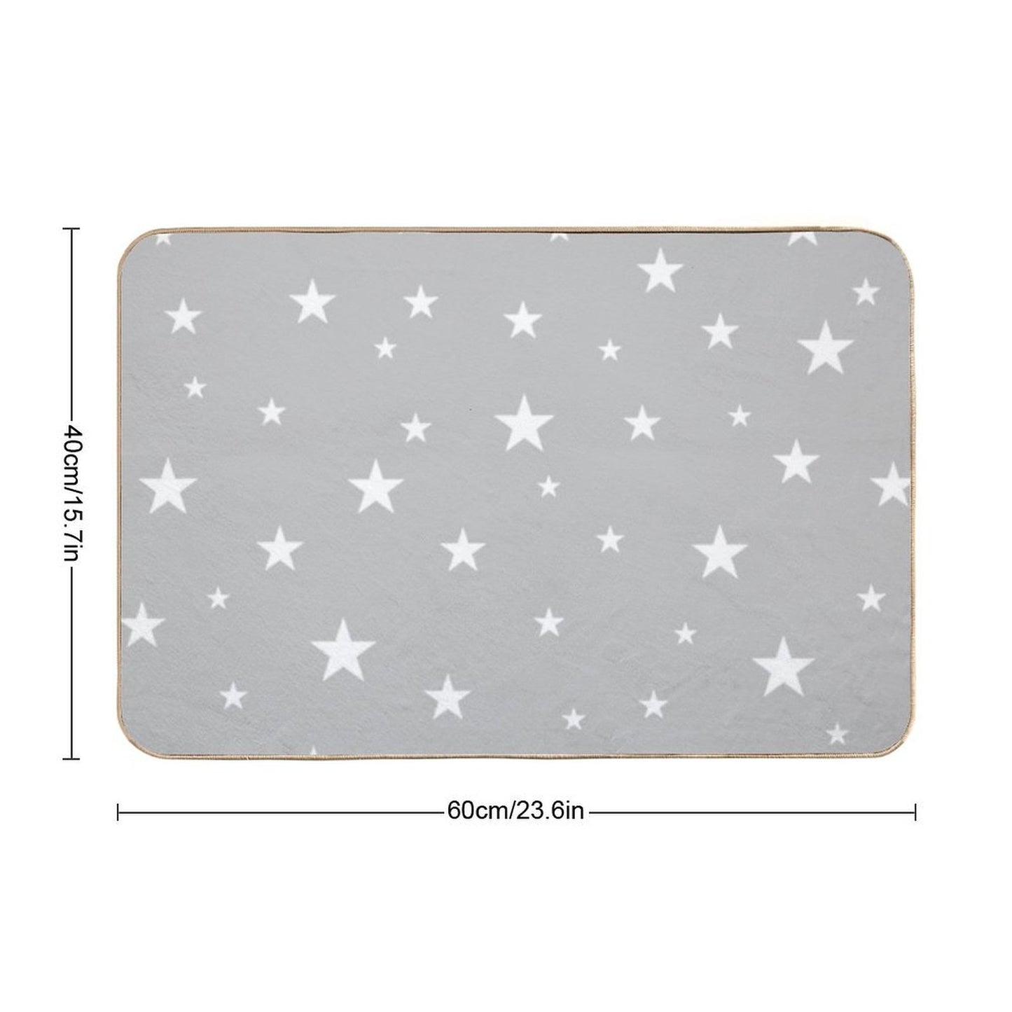 Stars on Grey Rapid-Drying Bath Mat