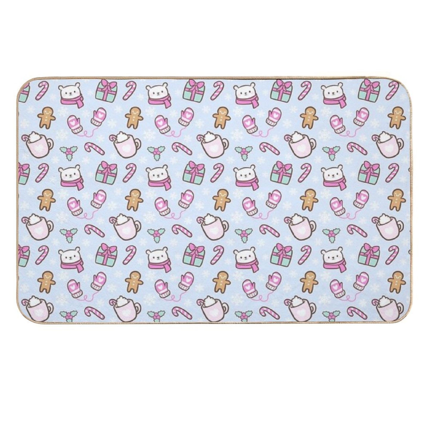 Cute Christmas Blue Nikury Stain-Proof Bath Mat