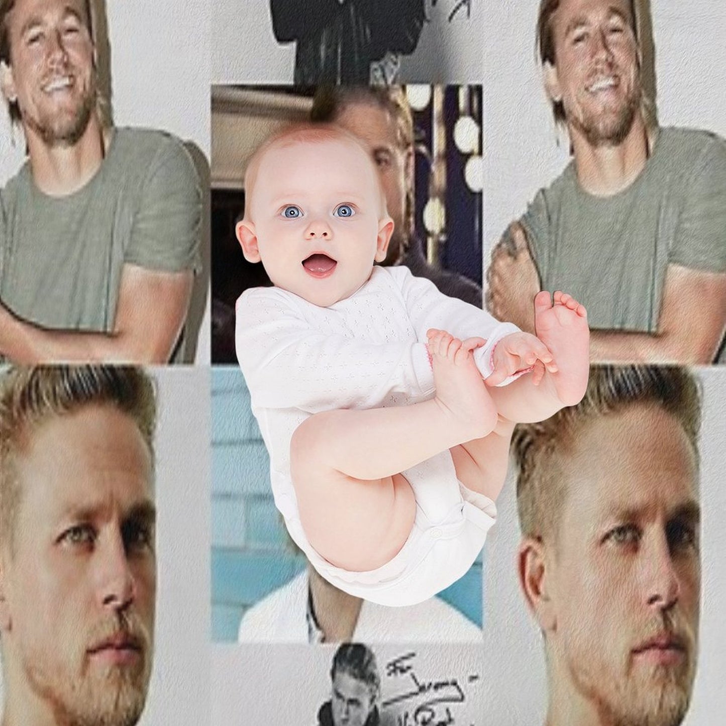 Charlie Hunnam Signed Art Travel-friendly Throw Blanket