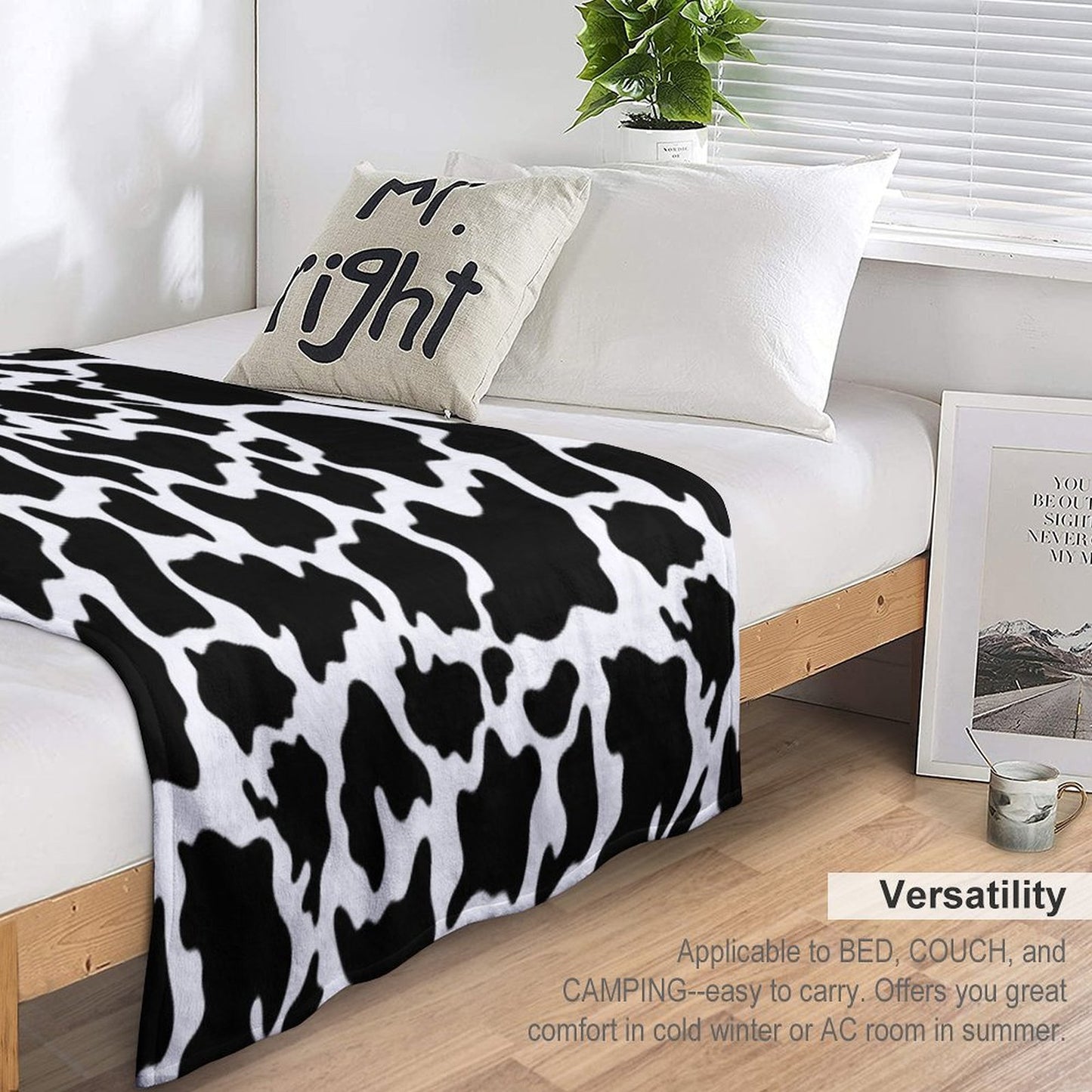 “Classy Cow” Easy Care Throw Blanket