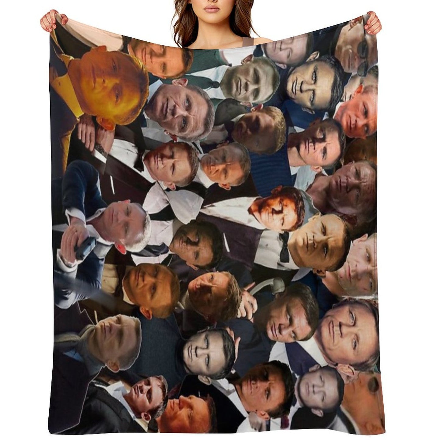 Daniel Craig Photo Collage Sustainable Throw Blanket