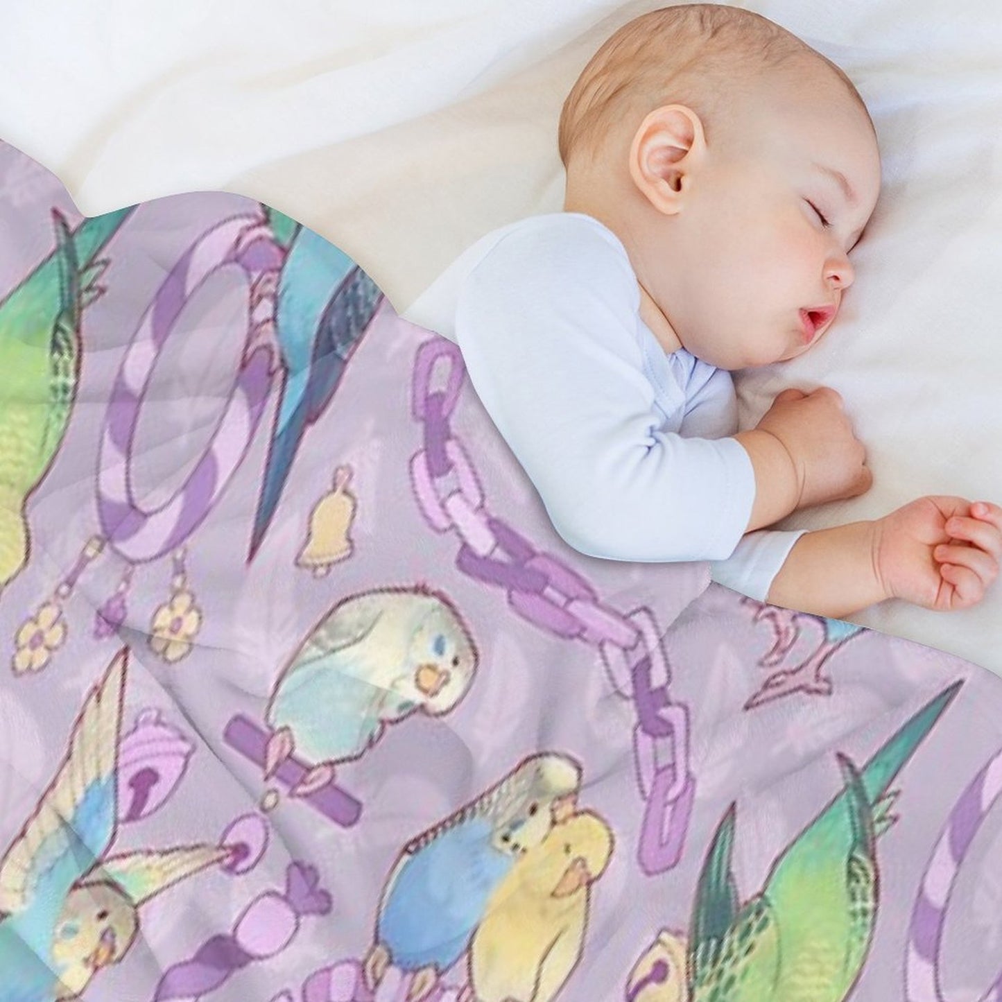Budgie Bunch Grape Froyo Flavored Durable Throw Blanket