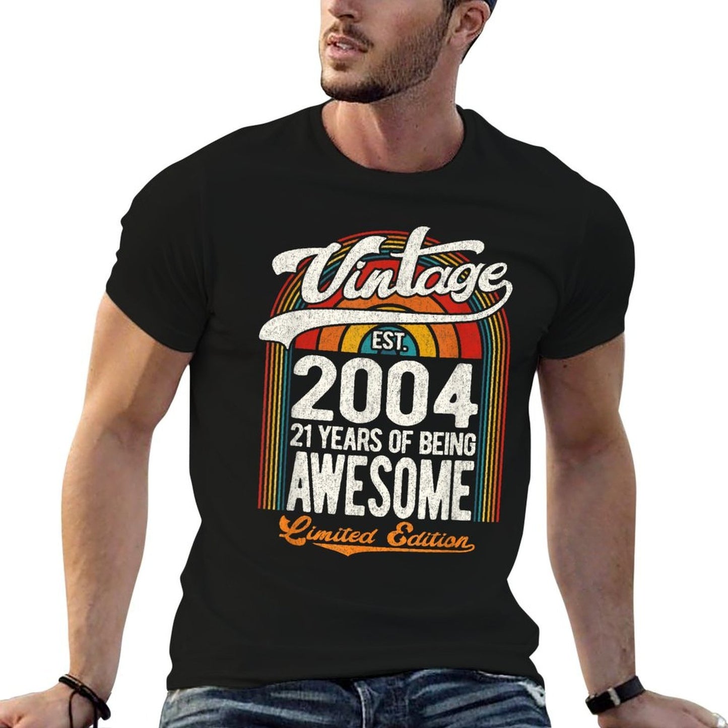 21 Years Of Awesome Born 2004 Limited Edition 21st Birthday Cotton T-Shirt