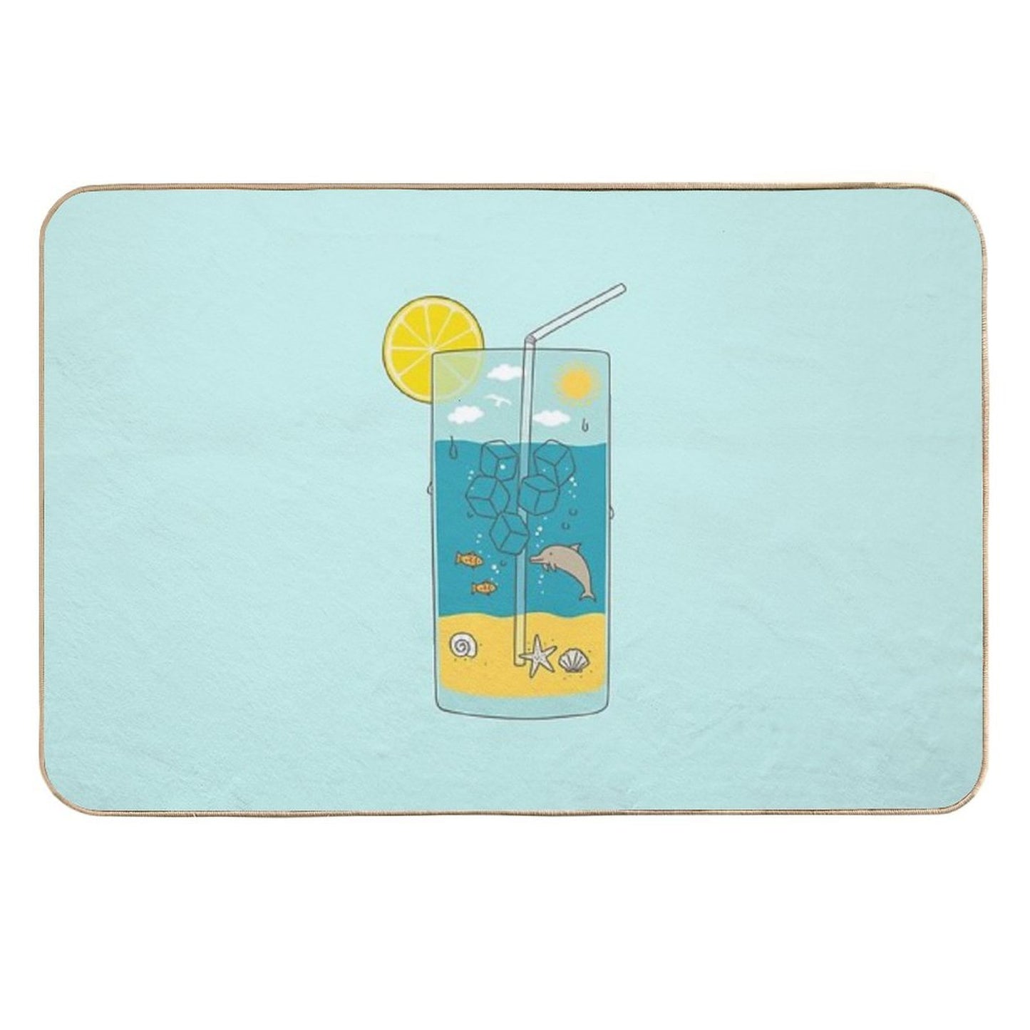 Summer Drink Dirt-Trapping Bath Mat